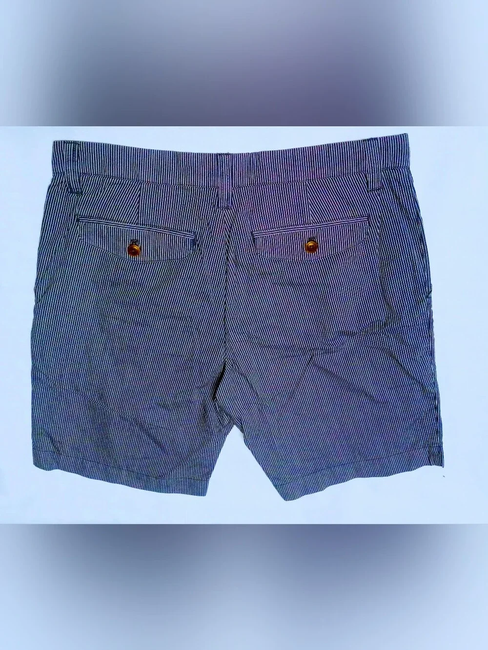 NWT Grayers Men's Seersucker Shorts Sz 32 Grisaille Bl Striped Summer Retail $78